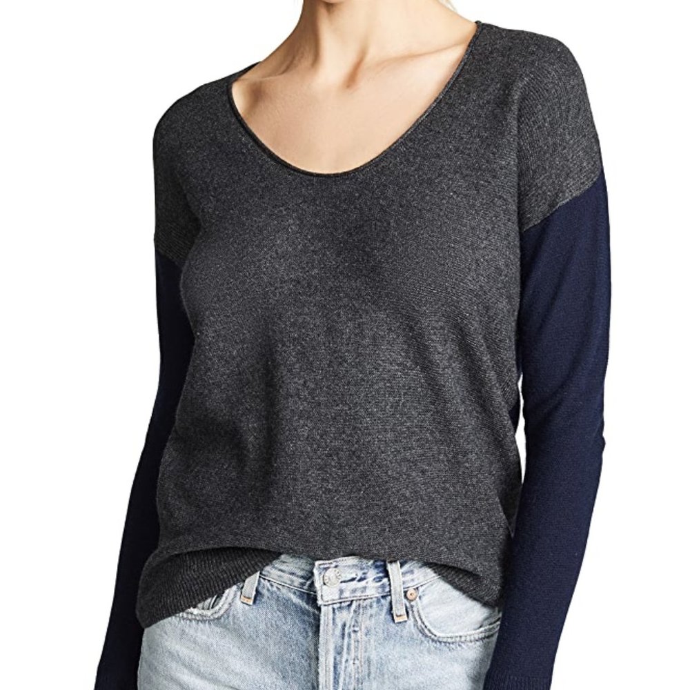 Madewell Kimball Sweater  Colorblock Gray Navy